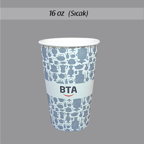 16oz Sıcak Karton Bardak